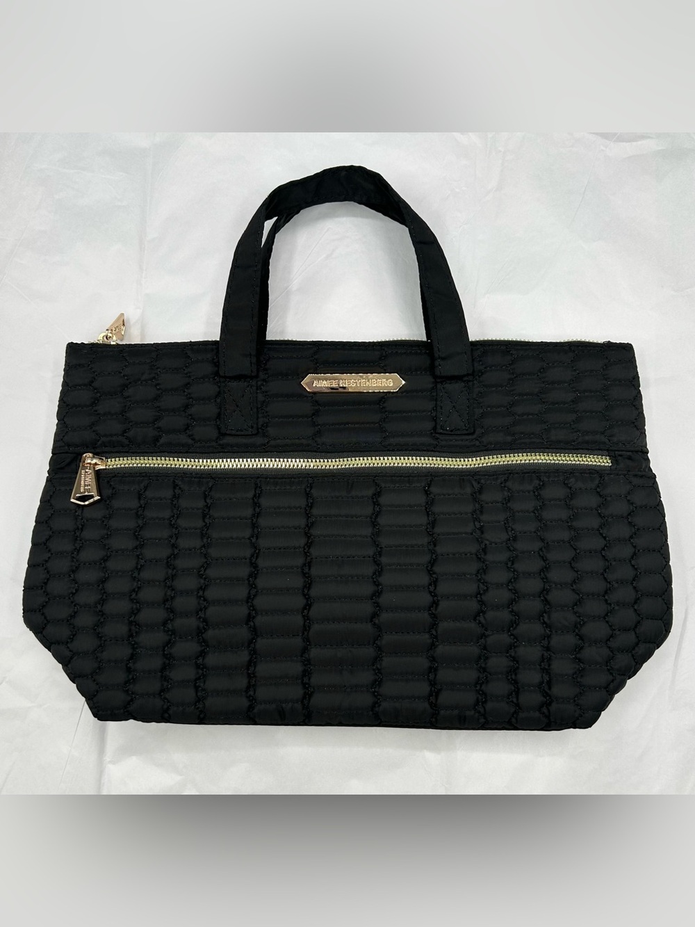 AIMEE KESTENBERG Mara Quilted Nylon Tote Handbag.